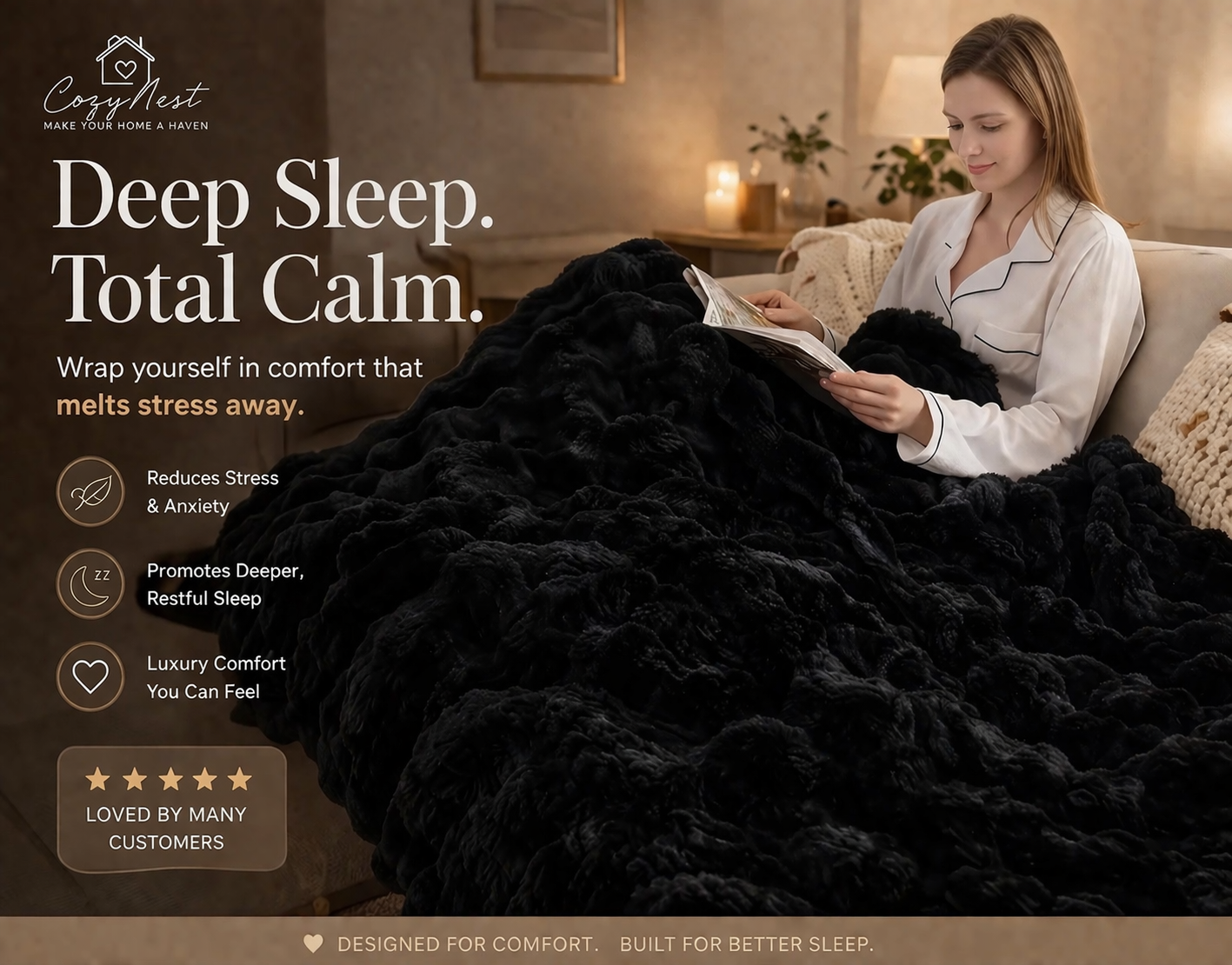 CozyNest™ Luxury Weighted Blanket (6 lb)