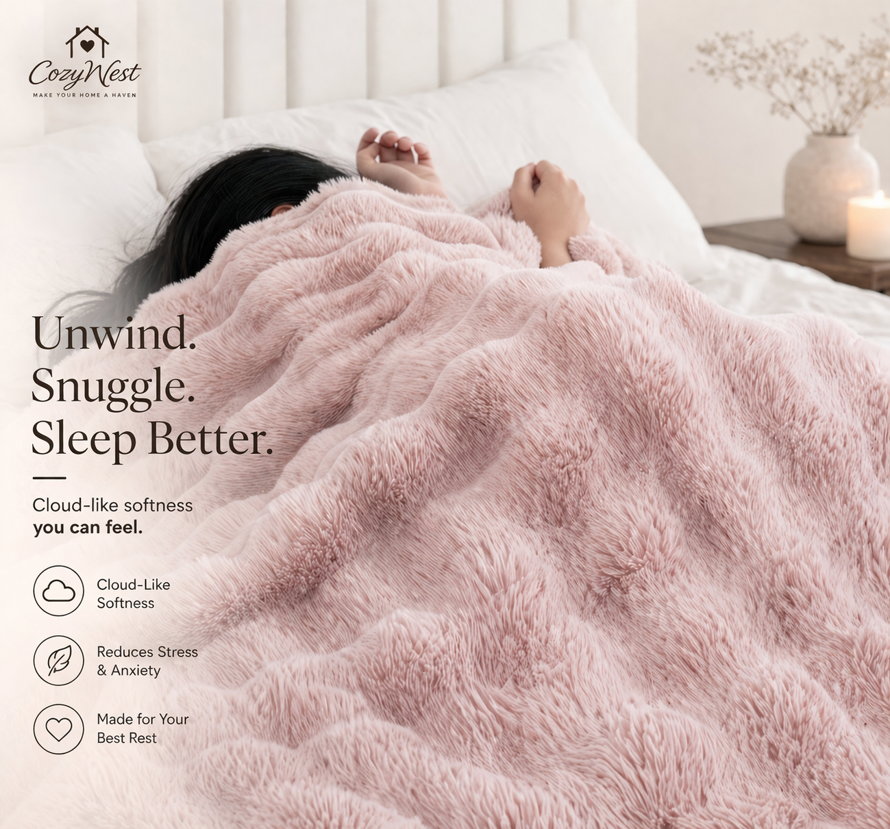 CozyNest™ Luxury Weighted Blanket (6 lb)