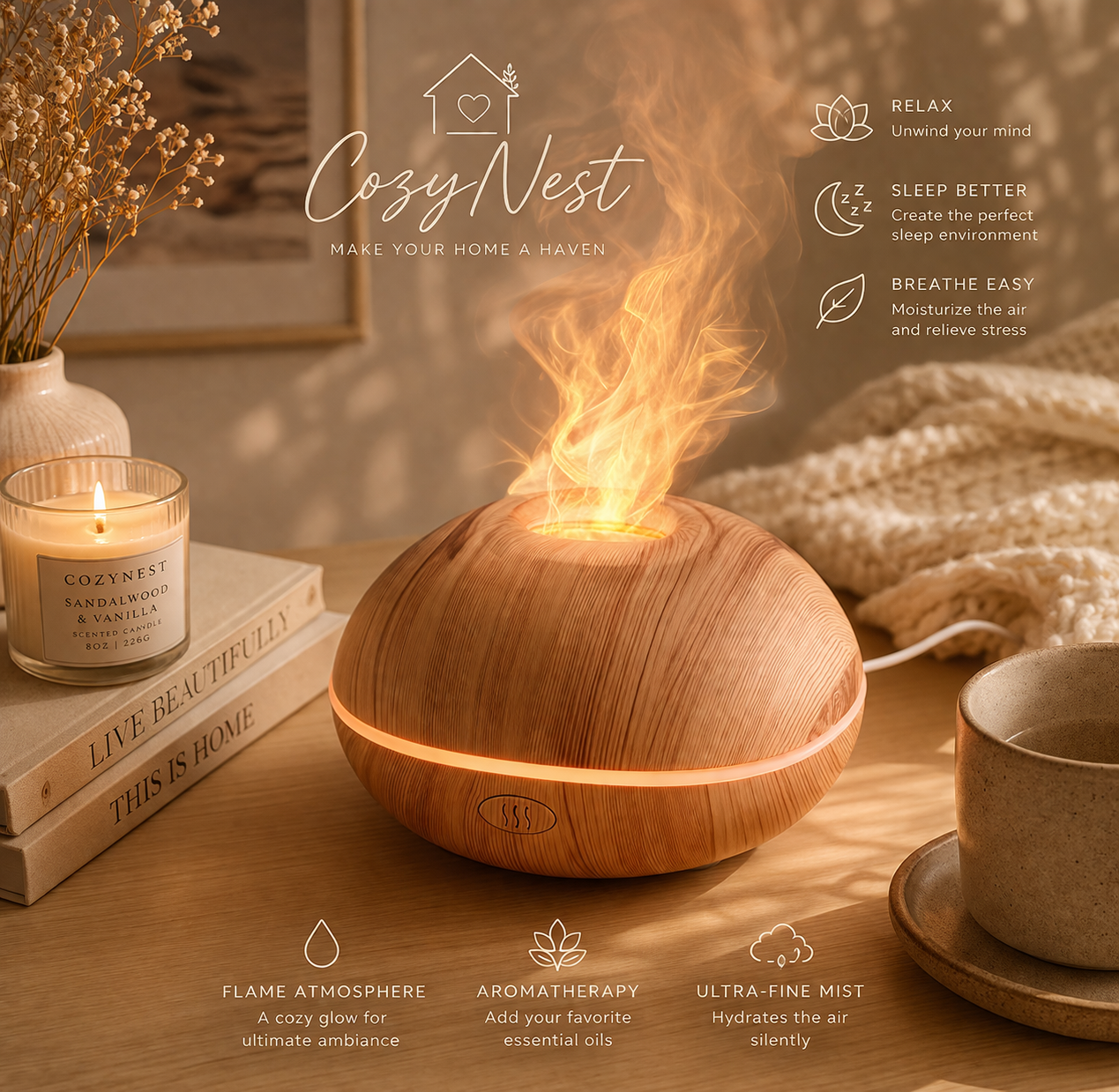 CozyNest™ Flame Diffuser