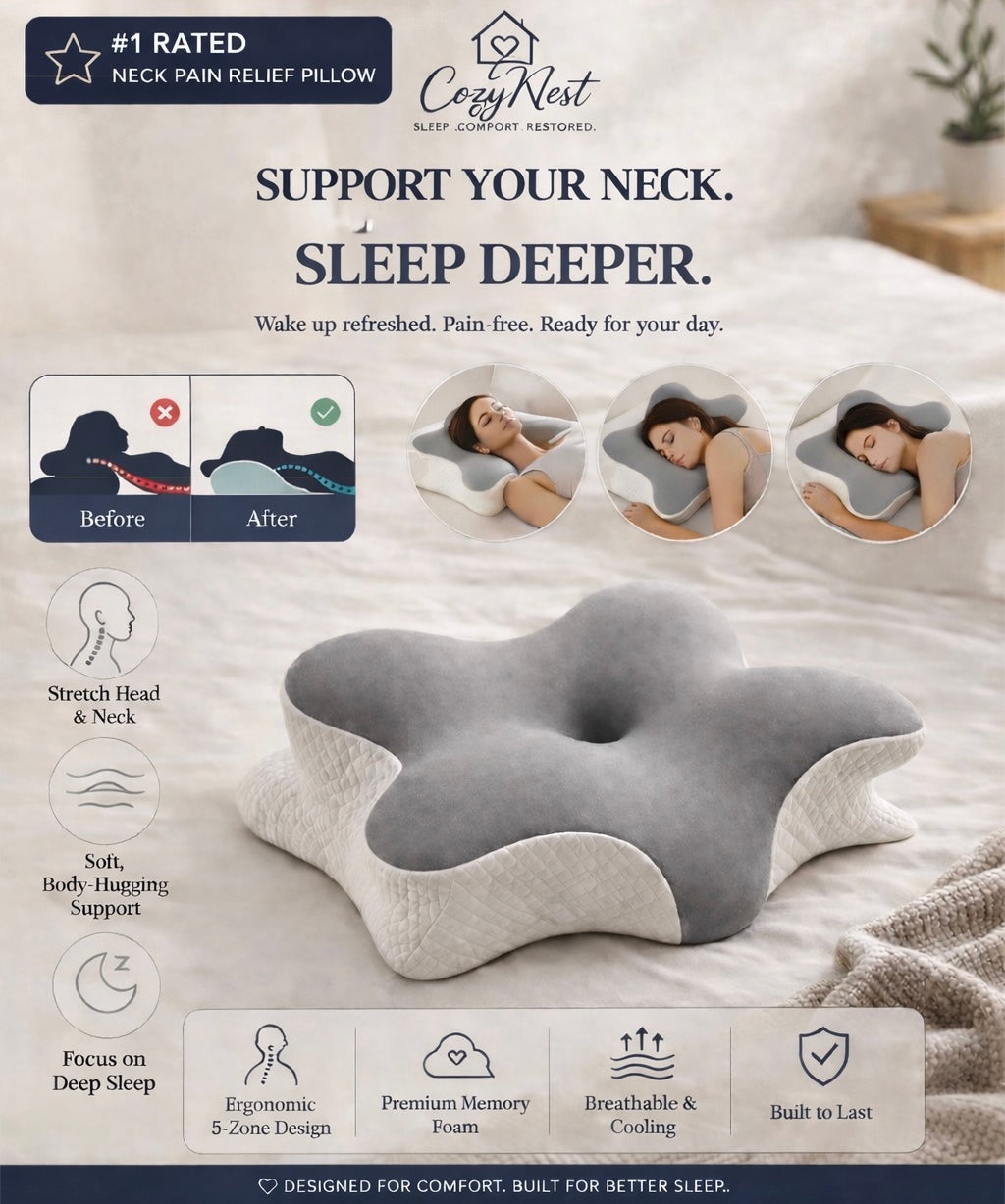 CozyNest™ Neck Relief Pillow